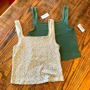 SET OF TWO - Old Navy Square Neck Cropped Tank Top - size M